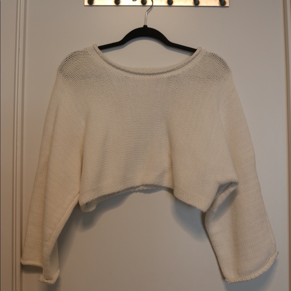 Silence & Noise Cropped Knit Sweater